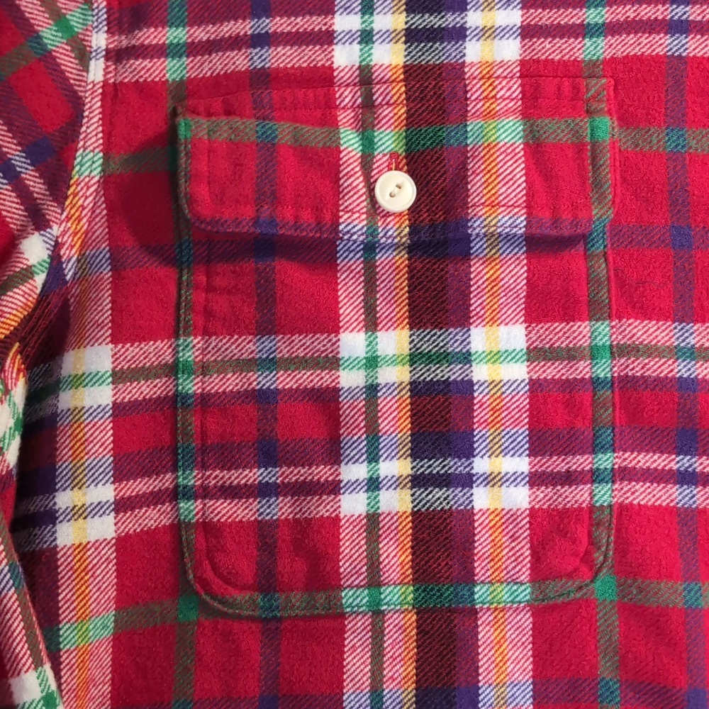 Polo Ralph Lauren Classic Fit Plaid Twill Heavy Flannel Work Shirt Size XL Red - Picture 6 of 12